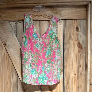 Lilly Pulitzer Pink and Green Floral Tank Top
